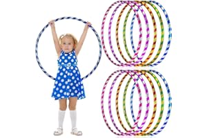 RAYMSTER Hula Hoop - Adults & Kids PVC Tube Glitter Hoola Hoops Ring for Weight Loss - Ideal for Men & Women - Dancing, Workout, Gymnastics, Gym Exercise Equipment & Fitness - Stripy Multi Colored