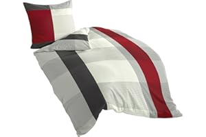 Bierbaum Bettwäsche 4643, Satin Basic, Designed in Germany, grau 14, 135x200 + 80x80 cm