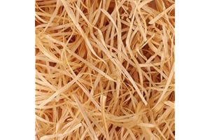 LANJUE 200g Easter Shredded Tissue Paper, Khaki Easter Basket Grass Raffia Gift Filler Paper Shreds for Gift Hamper Filling Boxes Packing Decoration