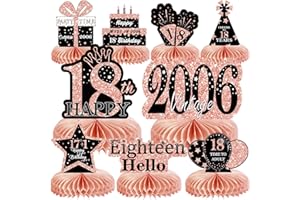 Voxisroma Deko 18. Geburtstag Mädchen,9 STK Roségold Rosa Bienenwabe Mittelstück Tischdeko Geburtstag,18 Geburtstag deko,18 Geburtstag Party Deko Supplies,Geschenke Für Frauen Zum Geburtstag