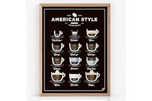 Follygraph Cartel de café - American Style Coffee - art, póster, gráfico, print - 21x30, 30x40 (30x40)