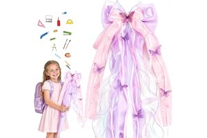 Dreaku Schleife för Schultüte, Fussball Schleife för Schultüte Mädchen Junge, Einschulung Mädchen Deko, Lila Rosa Blau Schultüte Schmetterling Zuckertüte Junge Schulanfang Deko
