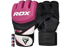 RDX Guantes MMA Artes Marciales Entrenamiento, Maya Hide Cuero Grappling Guantillas, Professional Abierto Palma Gloves, Sparring Kickboxing Muay Thai Saco de Boxeo Lucha Libre Combate, Hombre Mujere