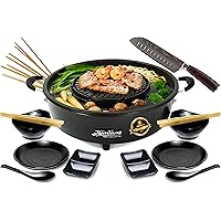 Elektrische Kookpot en Koreaanse Grill Set - Hot pot en grill - Vier-in-één - Voor