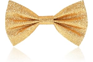 Heyu-Lotus Glitter Bow Tie Sparkling Sequin Bowtie and Adjustable Strap Buckle Shiny Glittering Pre-tied Bow tie for Men Bachelor Dance Hen Night Party Carnival Christmas Fancy Dress Stage Show