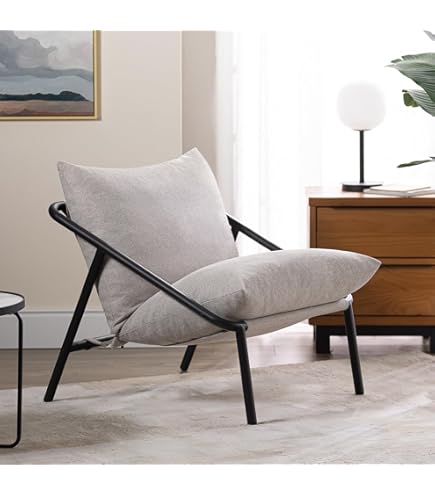 Fantasylab Moderner Sessel Mit Metallrahmen - Memory-Schaum Sitzkomfort Für Wohnzimmer