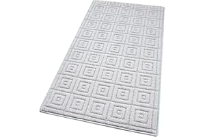 emmevi Tappeto Cucina 3D Antiscivolo Tinta Unita Lavabile Morbido Assorbente Mod.EVITA 57X190 GRIGIO