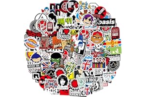 EXIN DEHCEN 204 Pezzi Adesivi Stickers Band Vintage, Rock Band Classici, Punk Cool Vinile Impermeabili Sticker Bici, Pc Valigia per Laptop Chitarra Bagagli Auto Moto Skateboard