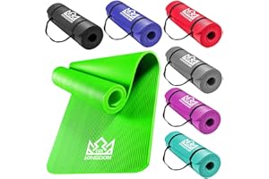 Kingdom GB Supreme 20mm Extra Thick Exercise Gym Yoga Mat with Carry Strap Padded NBR Foam Non Slip Pilates Aerobic Home Fitness Camping