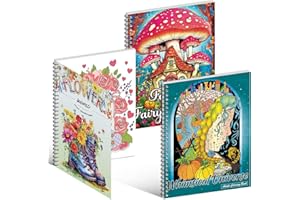 Elfew 3 Piezas Libros Para Colorear Adultos, Libros De Colores Para El Mundo De Las Flores, Universos Caprichosos, Fábulas De Fantasía Para Adultos Libros De Colores De Descompresión,Tamaño A4