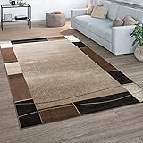 Tappeto Salotto Pelo Corto Vintage Motivo Moderno Geometrico Marrone Beige, Dimensione:240x340 cm, Colore:Marrone 3