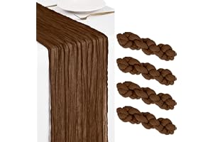 4-pack brun ostduk bordslöpare 45 x 275 cm boho gasväv ostduk bordslöpare tvättbar romantisk rustik bordsdekorationer för brö