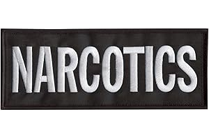 2AFTER1 Narcotics Large XL 10'x4' Body Armor Plate Carrier Tactical Embroidered Touch Fastener Patch