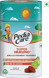 PediaCare Super Immuno Amla and Vitamin C Gummies, Tasty Immunity Builder for Kids above 2 Years, 25 Gummies