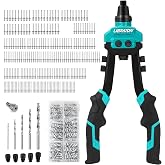 LIBRATON Professional Manual Riveter Riveter Gun Riveter | Two-Handed Riveter with 250 Rivets, 5 Interchangeable Nozzles With