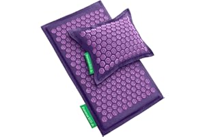 Pranamat Set de Esterilla Grande y Almohada de Acupresión, Terapia de Acupresión Premium para Alivio del Dolor y Relajación, Hecho a Mano en Europa con Materiales Naturales y Sostenibles (Lavander)