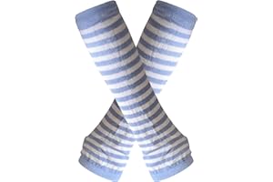 AUSUAYA Guanti caldi da donna a righe lunghi senza dita, scaldamuscoli invernali per Punk Rock/Cosplay/Goth Party WM-S-G5