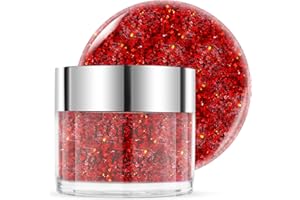 ‎EODCI EODCI Nail Dip Powder, 28g Rot Shimmery Glitter Dipping Nagelpulver Starter Kit, Nagel Dip Pulver, French Christmas Nail Art Maniküre DIY Salon, Keine Nagellampe Erforderlich