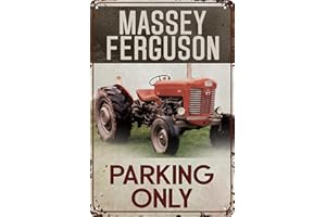 LUCKYLINDE Panneau d'avertissement pour parking tracteur résistant aux intempéries – Parking Only convient pour tracteur Massey Ferguson, trekking, amateur de bouledog, collectionneurs et visseurs, 30 x 20 cm