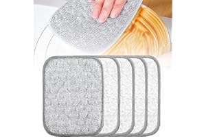 HOIDOKLY Cepillo milagro de alambre para mojado y seco, paños de limpieza multiusos resistentes a los arañazos, paños de lana de acero reutilizables para trapos de cocina, sartén, horno (5 unidades)