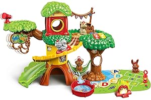 Vtech Tip Tap Baby – plac zabaw w lesie – interaktywny zestaw do zabawy ze świecącymi przyciskami, poduszka antypoślizgowa, liana, hamak, figurki zwierząt i wiele więcej – dla dzieci w wieku 1-5 lat