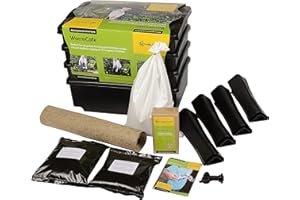 Natursache Wurmkomposter „Wormcafé“ mit 1000 Kompostwürmern und Zubehör I Komposter aus recyceltem Plastik I Komposterde schnell und einfach herstellen I Ideal als Balkon-, Küchen- und Gartenkomposter