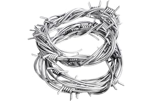 Toyvian 2Pcs Filo Spinato 8Ft / 240Cm Imitazione Fili Spinati Puntello Filo Spinato Argento Finto per Arredamento Casa Stregata Fili Spinato per Bambini Giocattoli Trucco