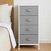 amazon basics Fabric 4-Drawer Storage Organizer Unit for Closet, White, 30D x 46.5L x 94H cm