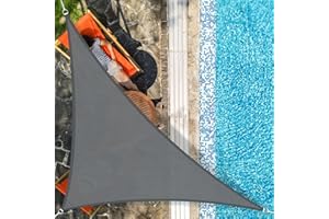 AXT SHADE Voile d'ombrage Triangulaire 3x3x4,25m Toile Ombrage HDPE Respirant UV Protection pour Terrasse Jardin Extérieur-Gris Anthracite