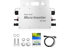 ACMOMO Centrale elettrica da balcone,800W Micro Inverter Solar Grid Tie con schermo di monitoraggio dati AC IP67 con App WLAN per 2 moduli solari per centrale elettrica da balcone