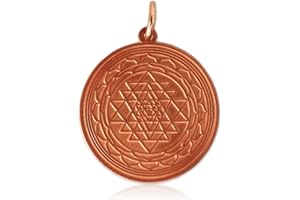TEMPELWELT Schmuck Anhänger Shri Yantra aus Kupfer, energetisierendes Medaillon Kupfermedaillon zur Meditation Schutzsymbol