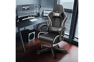 OneGame Silla Gaming, Silla ergonómica de Ordenador Gamer Adulto, Sillas Oficina Giratoria Estilo Racing, Respaldo Alto Ajustable con Soporte Lumbar, Negro