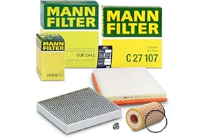 ‎MANN-FILTER MANN-FILTER Inspektionspaket Filterset 1x Ölfilter, 1x Luftfilter, 1x Innenraumfilter (Aktivkohlefilter), 1x Ölablassschraube Kompatibel mit OPEL ASTRA J (P10), CASCADA (W13), ZAFIRA TOURER C (P12)