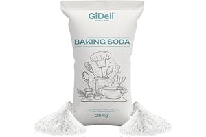‎GIDELI GiDeli Natron Pulver 25 kg Baking soda Backpulver E500ii Natriumbicarbonat hochreine Lebensmittelqualität (25kg)