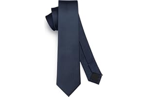 HISDERN Męski krawat, wąski, jednokolorowy, jedwabny krawat dla mężczyzn, klasyczny, formalny, elegancki krawat, na wesele, imprezę, biznesowy krawat, 6 cm