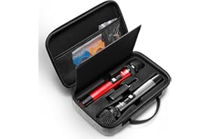 Bietrun Kabelloses Mikrofon-Tragetasche, für dynamisches Handmikrofon, Dual-Mikrofon-Tasche mit Hartschalen-Außenseite, nur Hülle