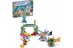LEGO 21180 Minecraft Le Combat des Gardiens, Set Aventure sous-Marine, Jouet de Construction Enfants +8 Ans et Figurines Mobs