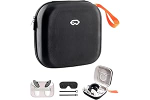 ProCase Tragetasche für Oculus/Meta Quest 3S, Meta Quest 3, Meta Quest 2, Apple Vision Pro VR Brille Tasche, Schutzhülle für VR Headset Original Kopfband und Controller Zubehör -Schwarz