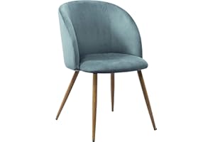 buybyroom Lot de 1 chaises de Salle à Manger rembourrées en Velours avec Dossier pour Cuisine, Salle à Manger, Salon, Chambre à Coucher, Vert