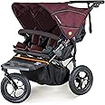 Out 'n' About Nipper Double Pushchair V5 - Side by Side Tandem Pushchair - All-Terrain Double Pram 0-4 Years, with Rain Cover & Removable Basket - Double Buggy, Twin Stroller - Brambleberry Red