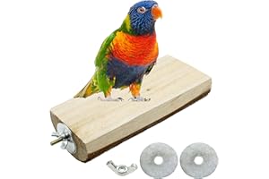 Allazone 3er Set Vogel Plattform aus Naturholz, Sitzstangen für Vögel, Papageien, Aras, Kakadus