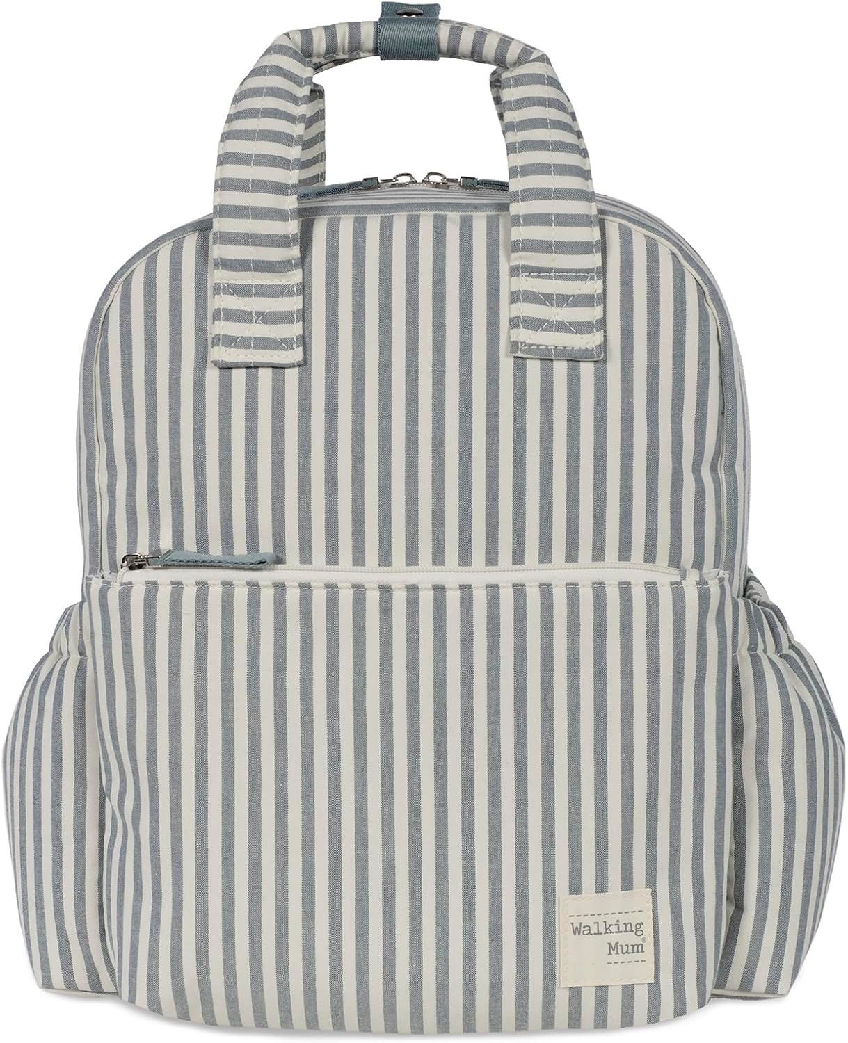 Walking Mum Mochila canastilla Praliné (Rayas Matcha)