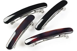 Manicare Mini-Haarspangen, 4 Stück, Haarspangen zum Dekorieren oder Abteilen von Haaren, sicherer Halt, sanft zu Haar und Kopfhaut, eleganter französischer Verschluss, Schildpatt und Schwarz