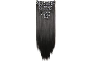 ‎CAISHA CAISHA XXL 50cm 8 Teile Set CLIP IN EXTENSIONS Nicole Haarverlängerung Haarteil Glatt Dunkelbraun CES102