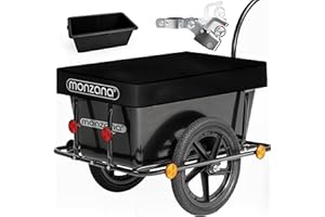 MONZANA® Remolque para Bicicleta 90L Carga 80Kg Incl.Acoplamiento Cesta extraíble Bici Lona Equipaje Compras