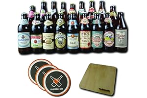 ‎MEIBIER.DE meibier© Best of Franken - Bier Box aus Franken,18x 0,5 Liter fränkisches Bier + Holz Untersetzer + 3x Bierfilz, tolles Bier Geschenk, Bierbox, Bierpaket
