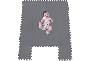 MSHEN Tappeto Puzzle con Certificato CE e Certificazione in Soffice Schiuma Eva | Tappeto da Gioco per Bambini | Tappetino Puzzle...dimensione1.62 Mq,grigio-12g18