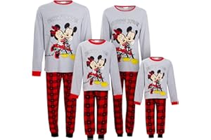 Disney Pijama de Navidad familiar a juego de Mickey & Minnie para adultos y niños, Para