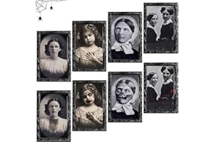 ROEOWENE 4 szt. Halloween Dekoracje z horroru 38 x 25 cm Halloween Dekoracja Dekoracja Dekoracja 3D Ramka na zdjęcia Horror Straszny portret na ścianę, zamek, wnętrze