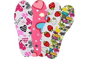 WLLHYF 4 pary wkładek dziecięcych do butów, miękkie, oddychające wkładki do butów, wkładki w rozmiarze dziecięcym, wkładki z gąbką z pamięcią kształtu, możliwość przycięcia do każdego rozmiaru